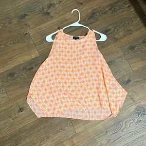 Sleeveless Coral and White Blouse from The Limited